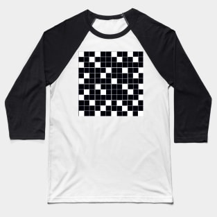 BLACK AND WHITE CHECK CHECKERBOARD PATTERN Baseball T-Shirt